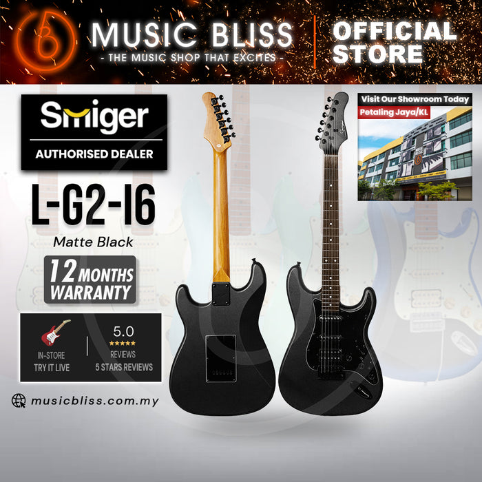 Smiger L-G2-i6-MBK Smart Electric Guitar with Built-in Effects - Matte Black | All-in-One Starter Guitar