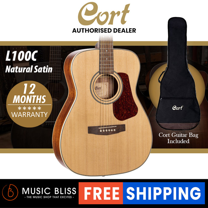 Cort L-100C Acoustic Guitar with Bag - Music Bliss Malaysia