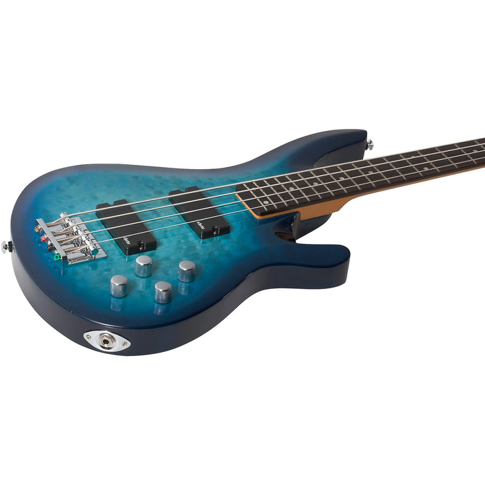 Schecter C-4 Plus Electric Bass Guitar - Ocean Blue Burst
