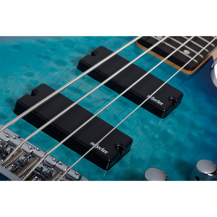 Schecter C-4 Plus Electric Bass Guitar - Ocean Blue Burst