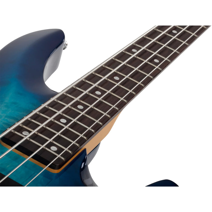 Schecter C-4 Plus Electric Bass Guitar - Ocean Blue Burst