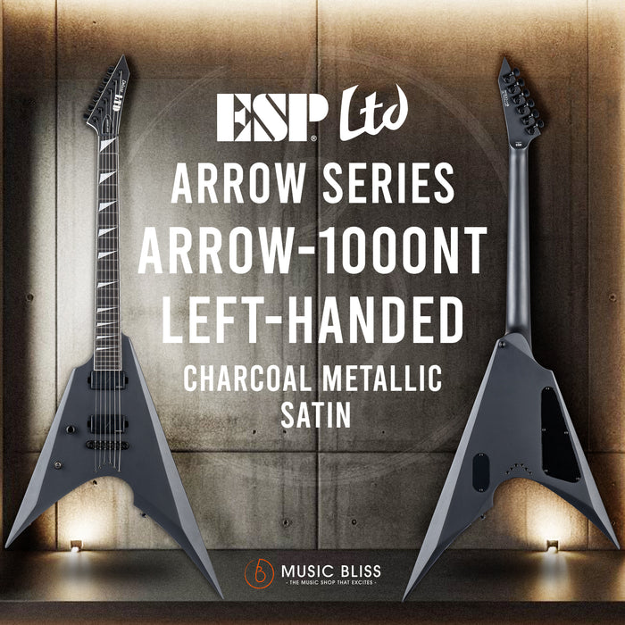 ESP LTD Arrow-1000NT Left Handed Electric Guitar - Charcoal Metallic Satin