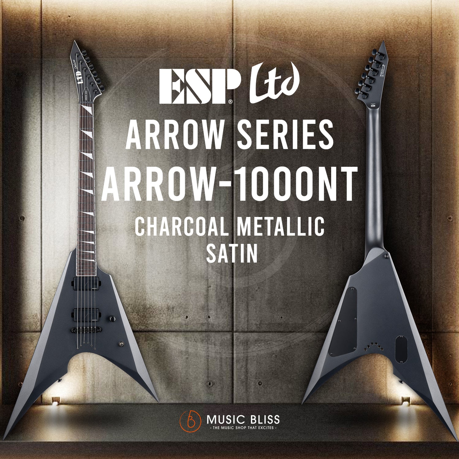 ESP LTD Arrow-1000NT Electric Guitar - Charcoal Metallic Satin | Music ...