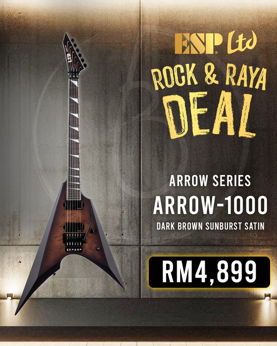 ESP LTD Arrow-1000 Electric Guitar - Dark Brown Sunburst Satin