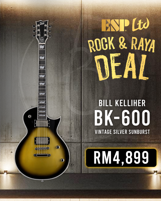 ESP LTD Bill Kelliher BK-600 Signature Electric Guitar - Vintage Silver Sunburst