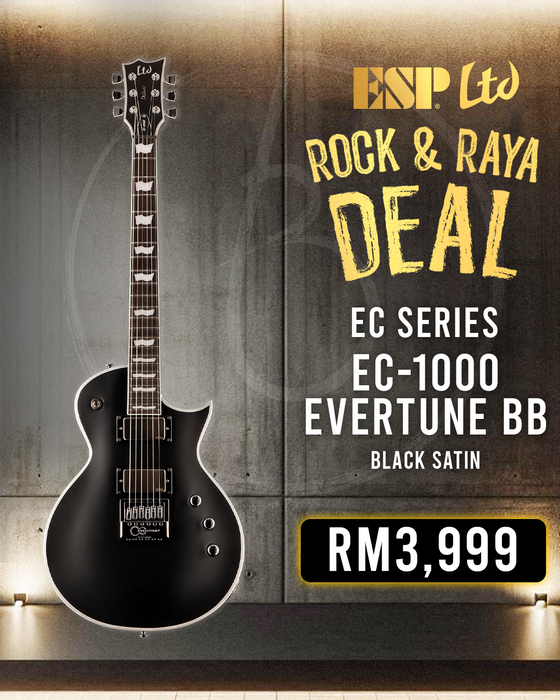ESP LTD EC-1000 Evertune BB Electric Guitar - Black Satin