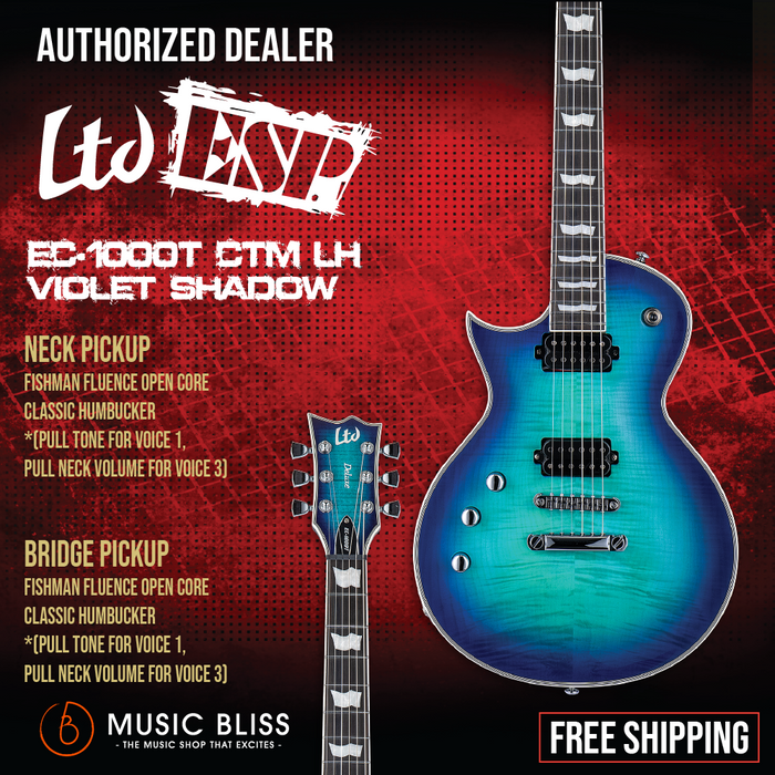ESP LTD EC-1000T CTM Left-handed Electric Guitar - Violet Shadow - Music Bliss Malaysia