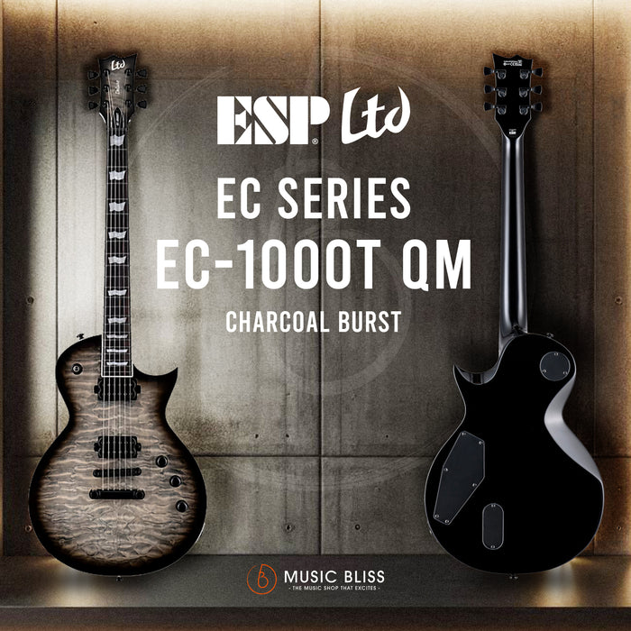 ESP LTD EC-1000T Quilted Maple Electric Guitar - Charcoal Burst
