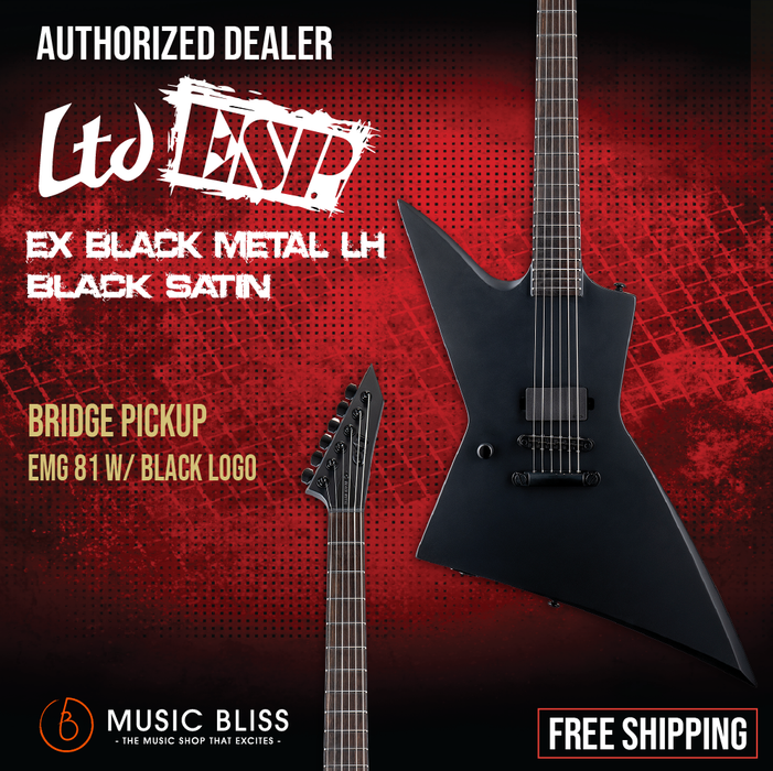ESP LTD EX Black Metal Electric Guitar - Black Satin - Music Bliss Malaysia