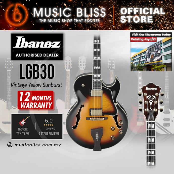 Ibanez George Benson Signature LGB30 Electric Guitar - Vintage Yellow Sunburst