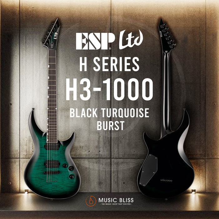 ESP LTD H3-1000 FM - Black Turquoise Burst