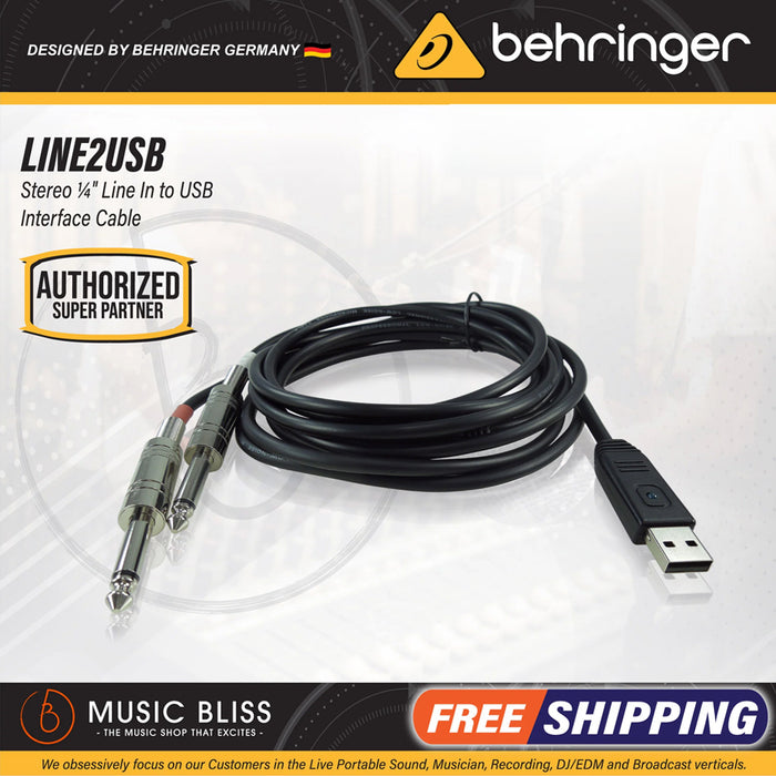 Behringer Line2USB Stereo 1/4 inch Line to USB Audio Interface