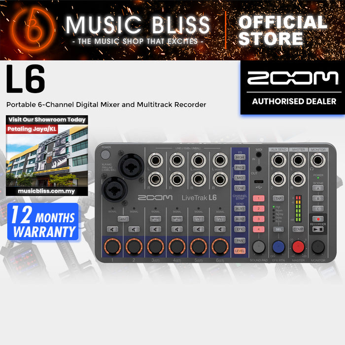 Zoom LiveTrak L6 Portable 10-Channel Digital Mixer and Multitrack Recorder with 0% Instalment