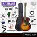 Yamaha LJ6 ARE Acoustic-Electric Guitar with FREE Hard Bag Package - Brown Sunburst - Music Bliss Malaysia