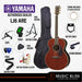 Yamaha LJ6 ARE Acoustic-Electric Guitar with FREE Hard Bag Package - Dark Tinted - Music Bliss Malaysia