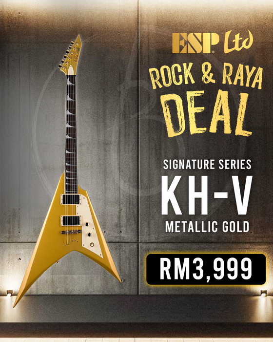 ESP LTD KH-V Kirk Hammett Signature Electric Guitar - Metallic Gold