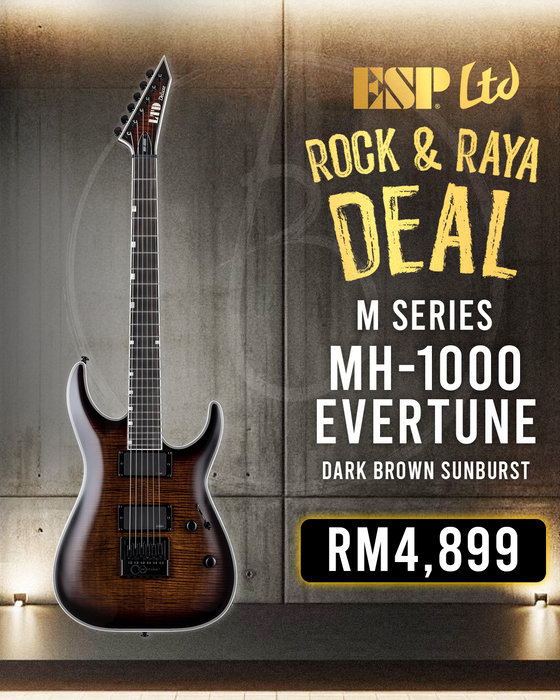 ESP LTD Deluxe MH-1000 EverTune Electric Guitar - Dark Brown Sunburst