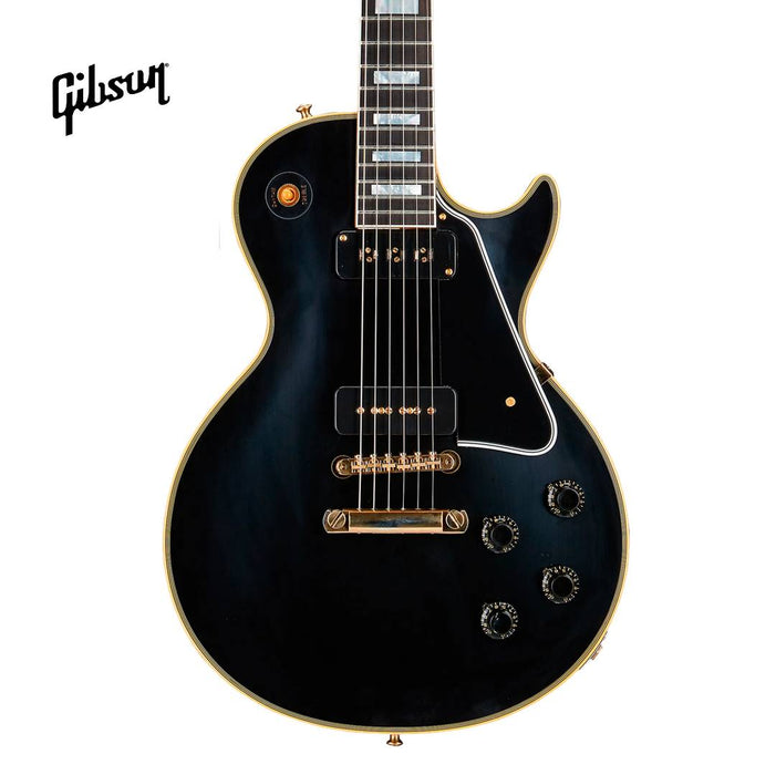 GIBSON 1954 LES PAUL CUSTOM STAPLE PICKUP REISSUE VOS ELECTRIC GUITAR - EBONY - Music Bliss Malaysia