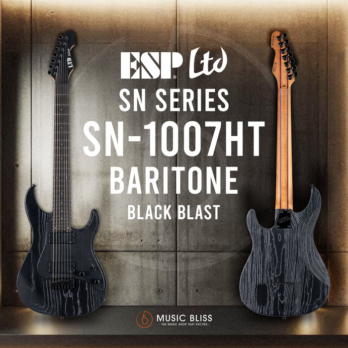 ESP LTD SN-1007 HT Baritone Electric Guitar - Black Blast