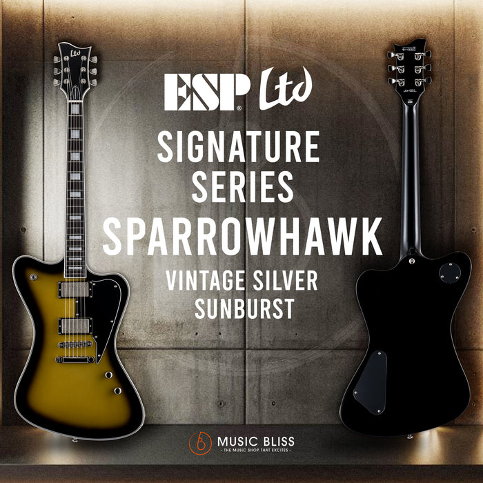 ESP LTD Bill Kelliher Sparrowhawk Electric Guitar - Vintage Silver Sunburst