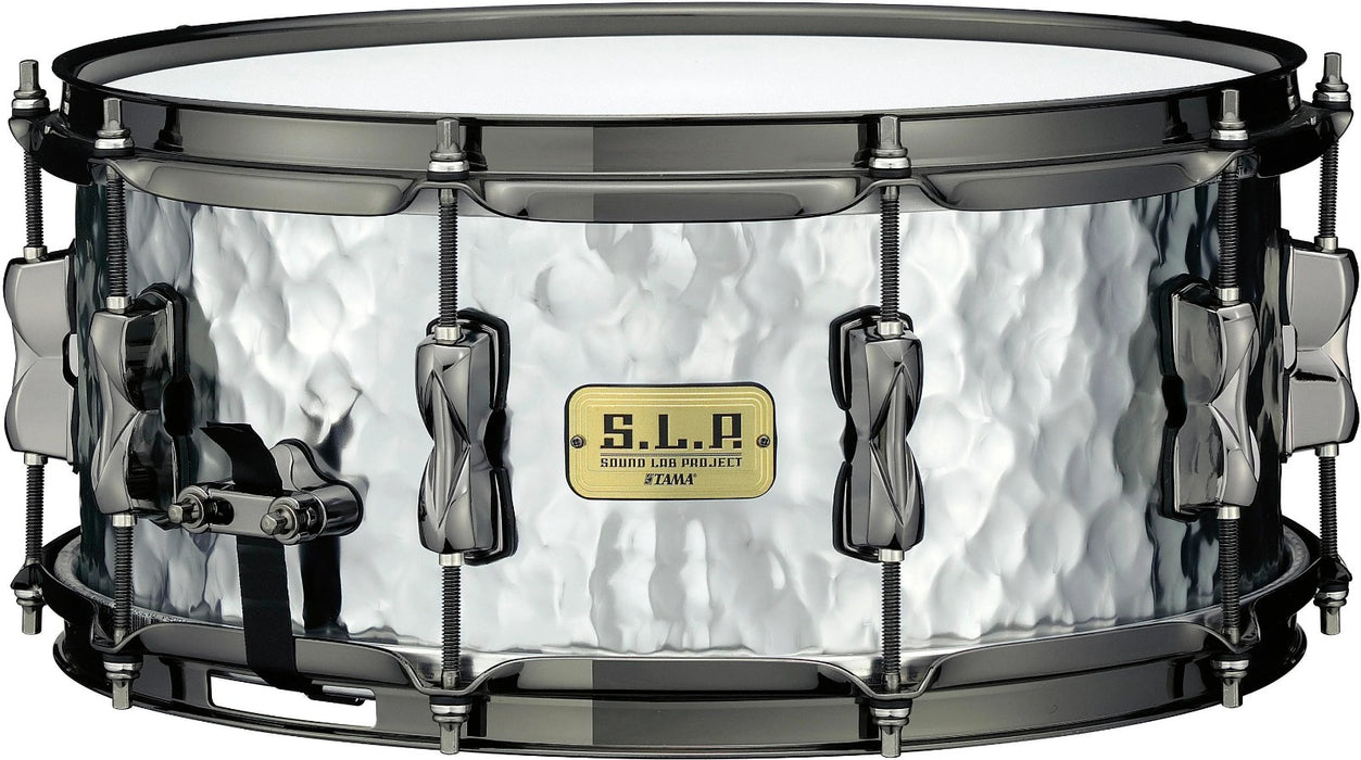 Tama LST146H S.L.P. Expressive Hammered Steel Snare Drum - 6" x 14" - Glossy Finish with Black Nickel Hardware - Music Bliss Malaysia