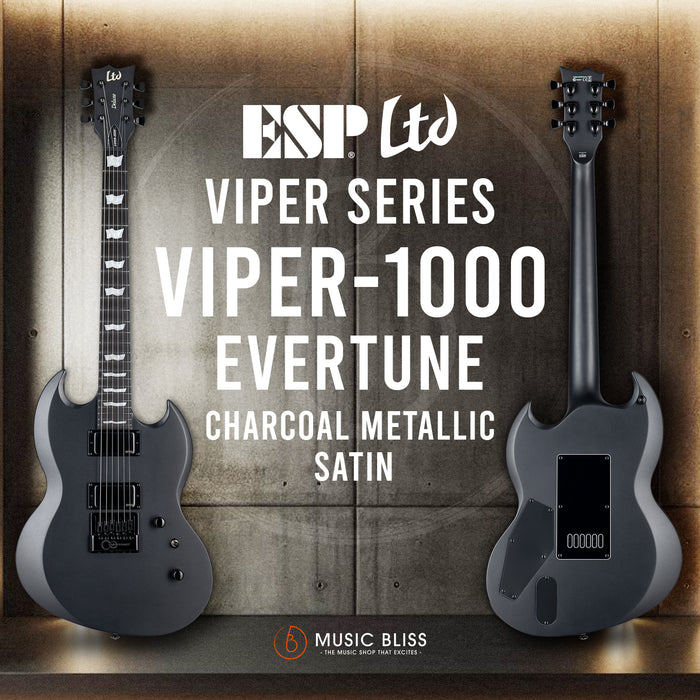 ESP LTD Viper-1000 EverTune Electric Guitar - Charcoal Metallic Satin