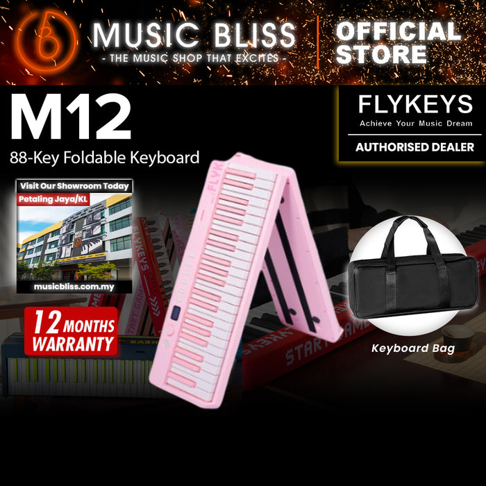 Flykeys M12 88-key PIano Keyboard & Rechargeable, Basic Package (M-12) - Pink