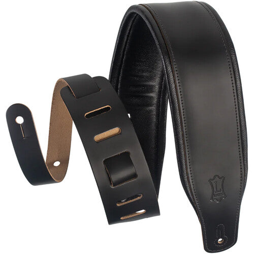 Levy's M26PD-BLK Top Grain Leather Guitar Strap - Black