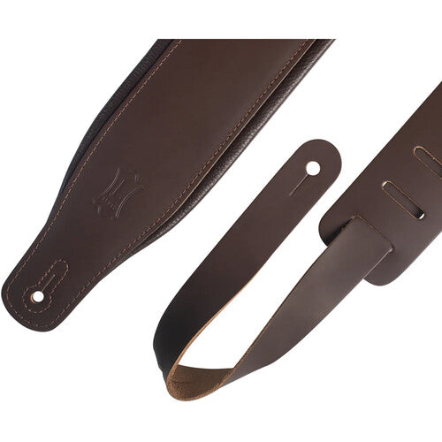 Levy's M26PD-DBR_DBR Top Grain Leather Guitar Strap - Dark Brown