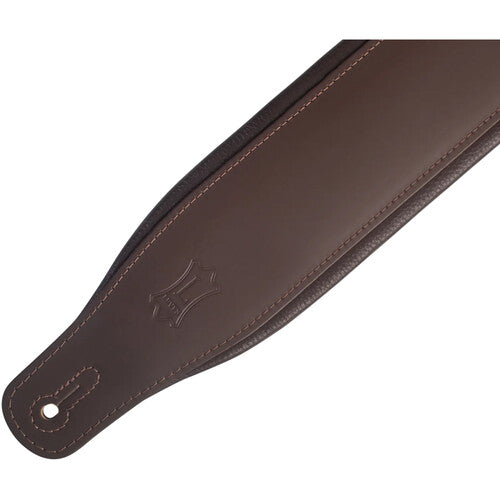 Levy's M26PD-DBR_DBR Top Grain Leather Guitar Strap - Dark Brown