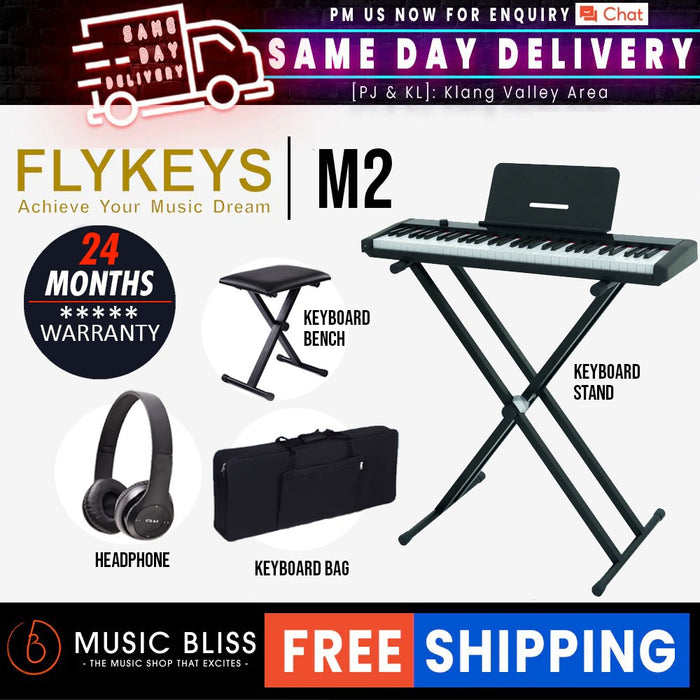 Flykeys M2 SMART Keyboard & Rechargeable (Full Package) - Music Bliss Malaysia