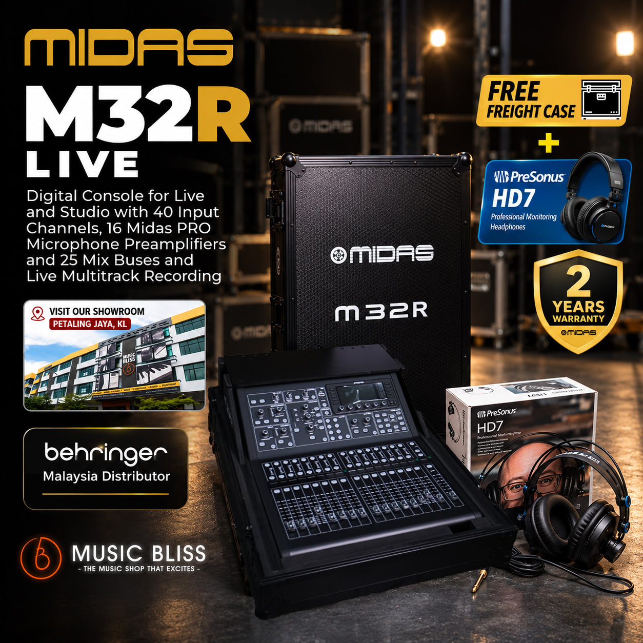 Midas M32R LIVE 40-channel Digital Mixer for Live Performance and Studio Recording