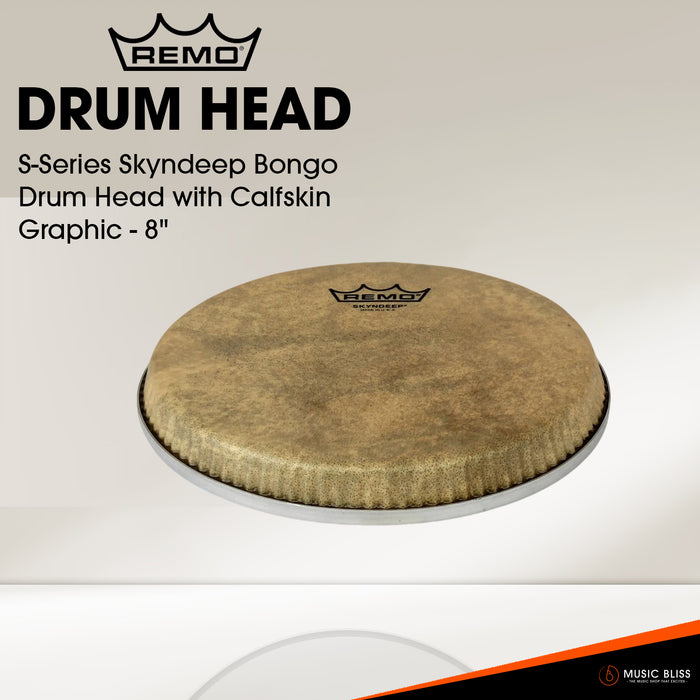 Remo S-Series Skyndeep Bongo Drum Head with Calfskin Graphic - 8"