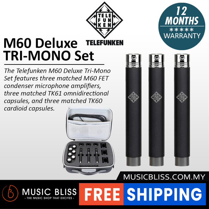 Telefunken M60 Deluxe TRI-MONO Set Microphones with with Three Cardioid and Three Omni Capsules