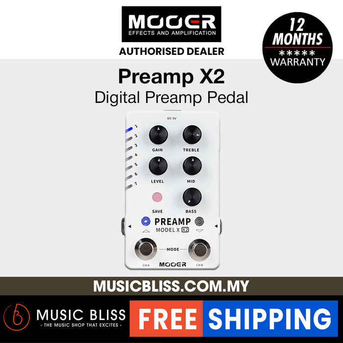 Mooer Preamp Model X2 Digital Effects Pedal