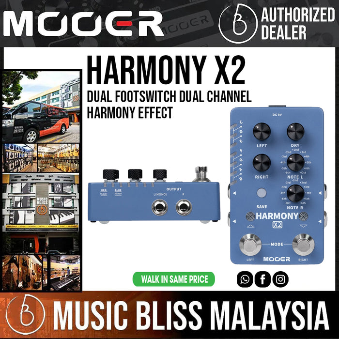 Mooer Harmony X2 - Harmony Pedal - Music Bliss Malaysia