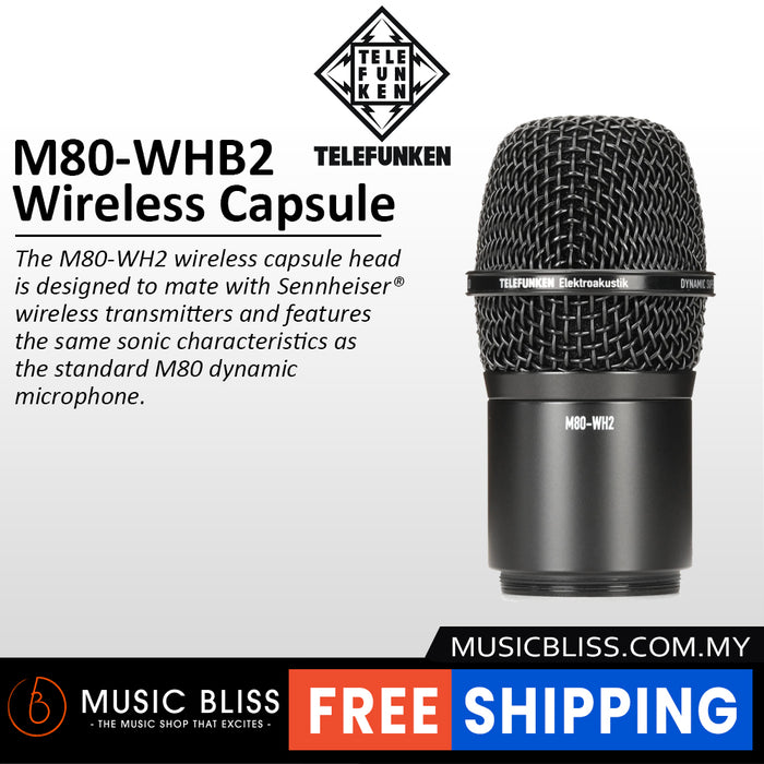 Telefunken M80-WHB2 Wireless Mic Capsule - Black