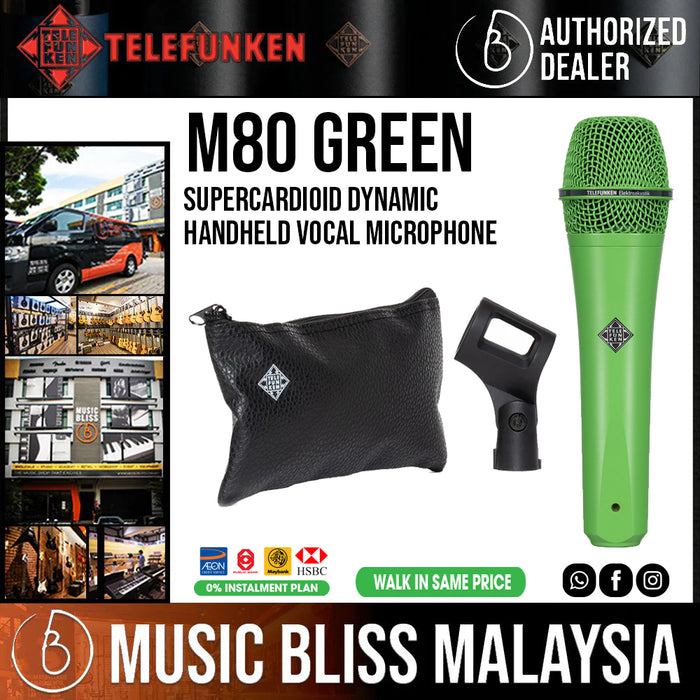 Telefunken M80 Supercardioid Dynamic Handheld Vocal Microphone - Green - Music Bliss Malaysia