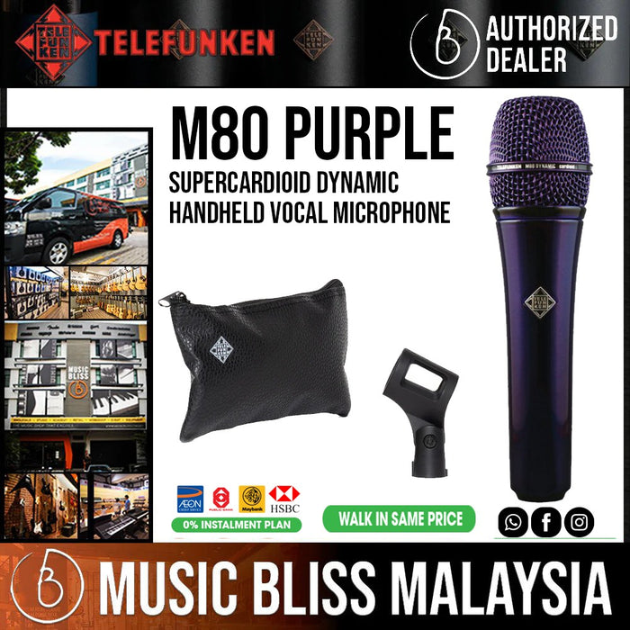 Telefunken M80 Supercardioid Dynamic Handheld Vocal Microphone - Purple - Music Bliss Malaysia