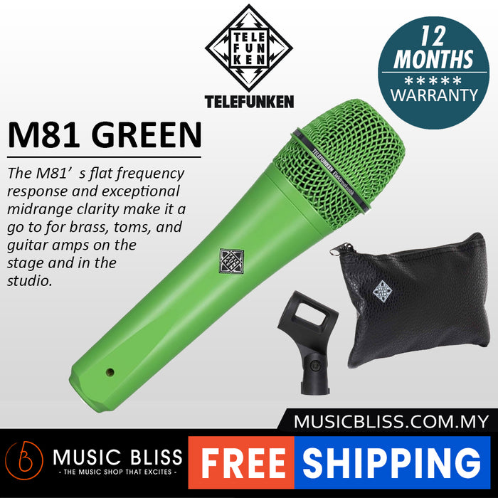 Telefunken M81 Supercardioid Dynamic Handheld Vocal Microphone - Green
