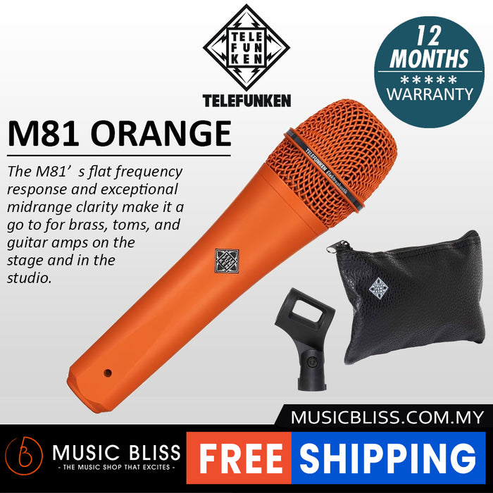 Telefunken M81 Supercardioid Dynamic Handheld Vocal Microphone - Orange