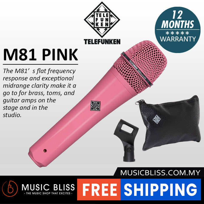Telefunken M81 Supercardioid Dynamic Handheld Vocal Microphone - Pink