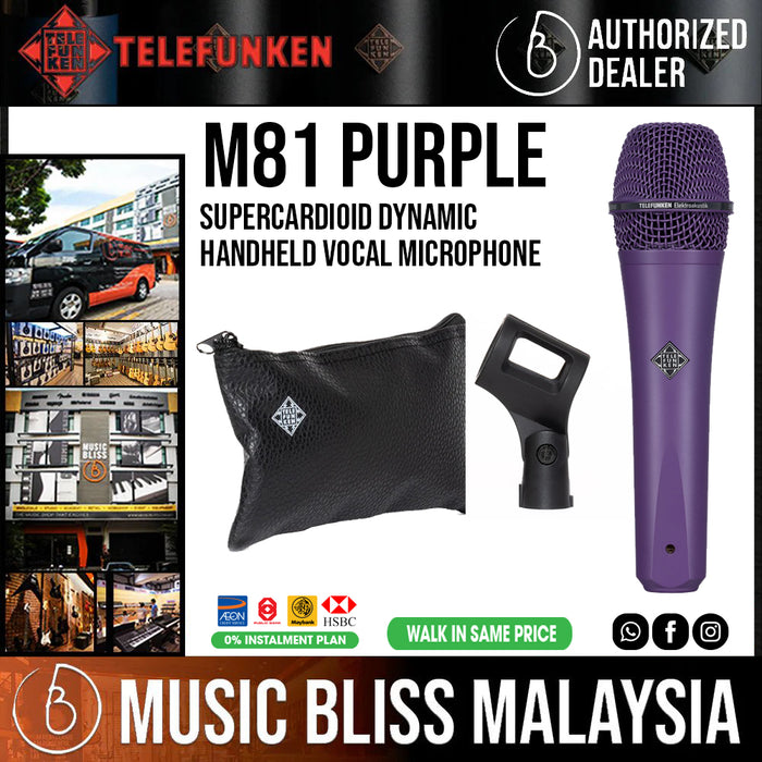 Telefunken M81 Supercardioid Dynamic Handheld Vocal Microphone - Purple - Music Bliss Malaysia