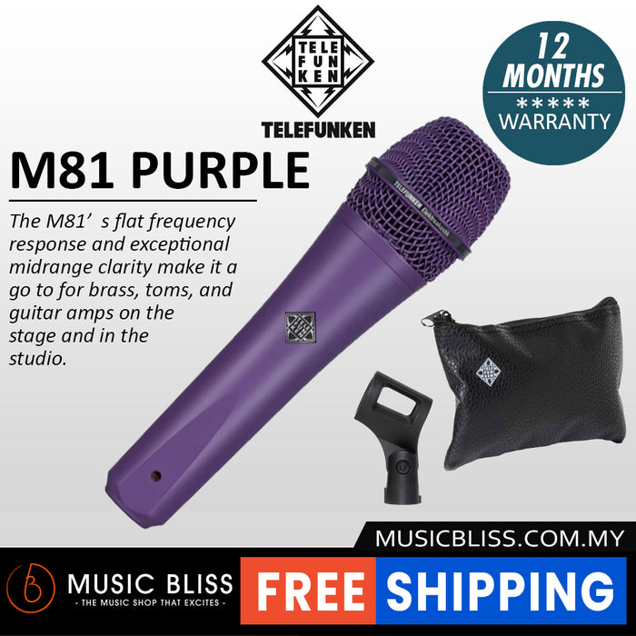 Telefunken M81 Supercardioid Dynamic Handheld Vocal Microphone - Purple