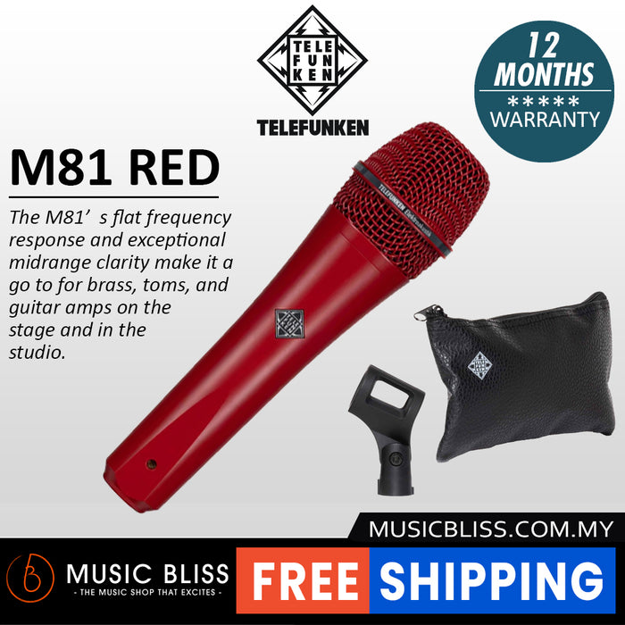 Telefunken M81 Supercardioid Dynamic Handheld Vocal Microphone - Red