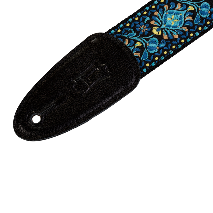 Levy's M8HT 2-inch Jacquard Weave Guitar Strap - Blue and Yellow Floral