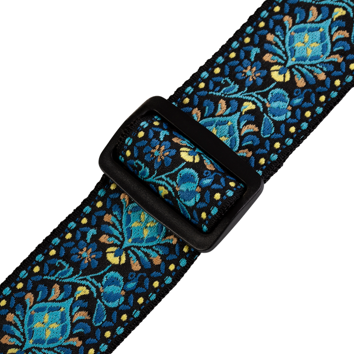 Levy's M8HT 2-inch Jacquard Weave Guitar Strap - Blue and Yellow Floral