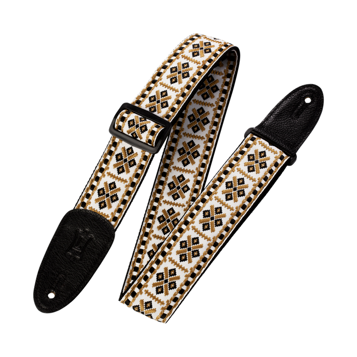 Levy's M8HTV Jacquard Weave Guitar Strap - Brown and White Jacquard