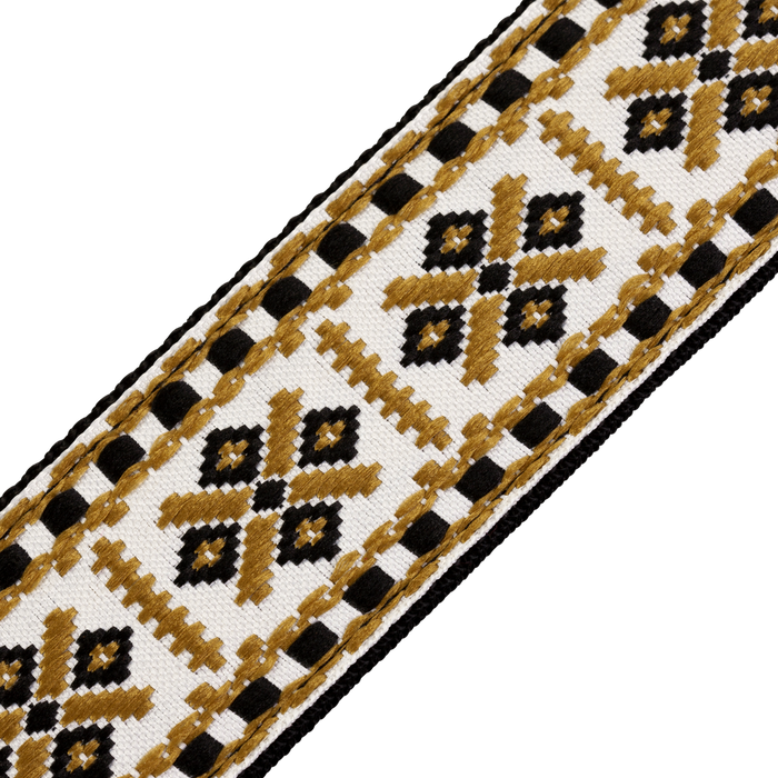 Levy's M8HTV Jacquard Weave Guitar Strap - Brown and White Jacquard