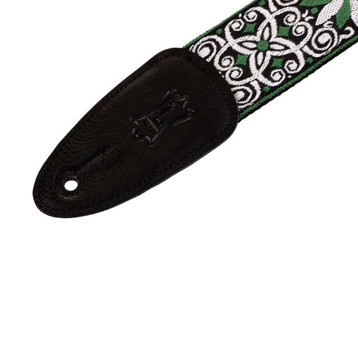 Levy's M8HT 2-inch Jacquard Weave Guitar Strap - Green and White Floral
